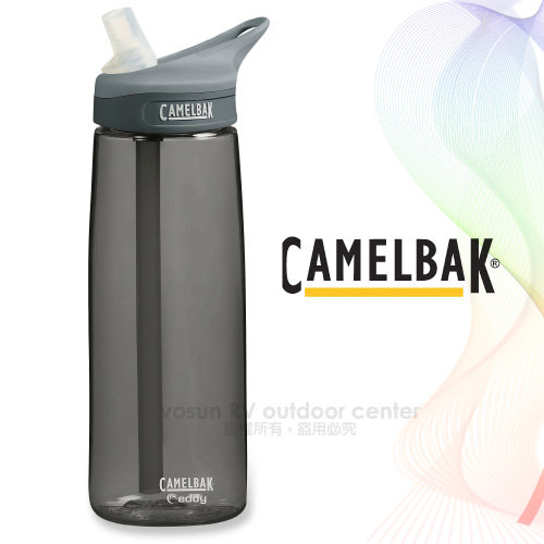 【美国 CAMELBAK】Eddy 多水吸管水瓶 750ml.运动水壶0.75L.水瓶.随身瓶/专利咬嘴.附提把/CB53355 炭灰✿30E010
